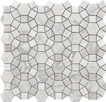 Mineralis Kaleidoscope Marble Polished Circular Stone & Glass Mosaic Tile Mineralis Kaleidoscope Marble Polished Circular Stone & Glass Mosaic Tile - American Tile Depot