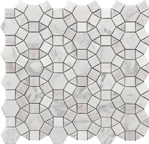 Mineralis Kaleidoscope Marble Polished Circular Stone & Glass Mosaic Tile Mineralis Kaleidoscope Marble Polished Circular Stone & Glass Mosaic Tile - American Tile Depot