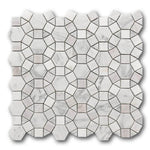 Mineralis Kaleidoscope Marble Polished Circular Stone & Glass Mosaic Tile Mineralis Kaleidoscope Marble Polished Circular Stone & Glass Mosaic Tile - American Tile Depot