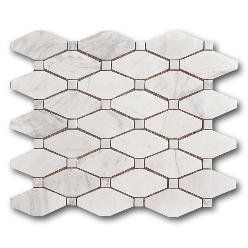 Mineralis Large Rhombus Polished Stone & Glass Mosaic Tile Mineralis Large Rhombus Polished Stone & Glass Mosaic Tile - American Tile Depot
