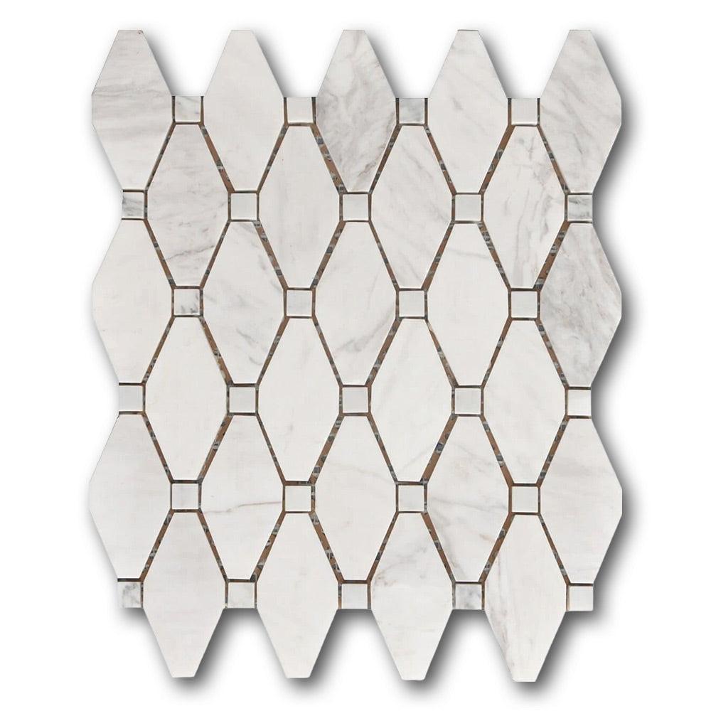Mineralis Large Rhombus Polished Stone & Glass Mosaic Tile Mineralis Large Rhombus Polished Stone & Glass Mosaic Tile - American Tile Depot
