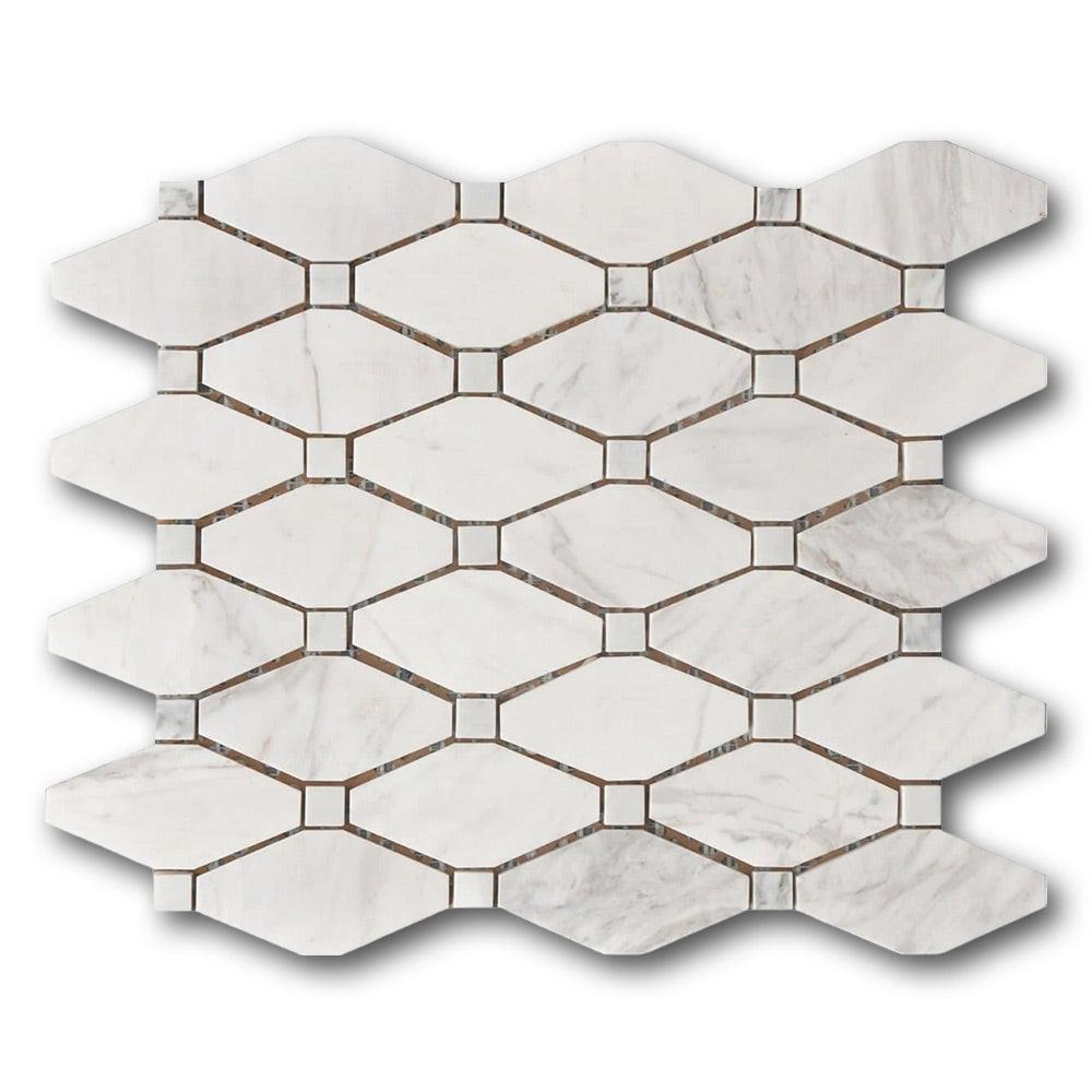 Mineralis Large Rhombus Polished Stone & Glass Mosaic Tile Mineralis Large Rhombus Polished Stone & Glass Mosaic Tile - American Tile Depot