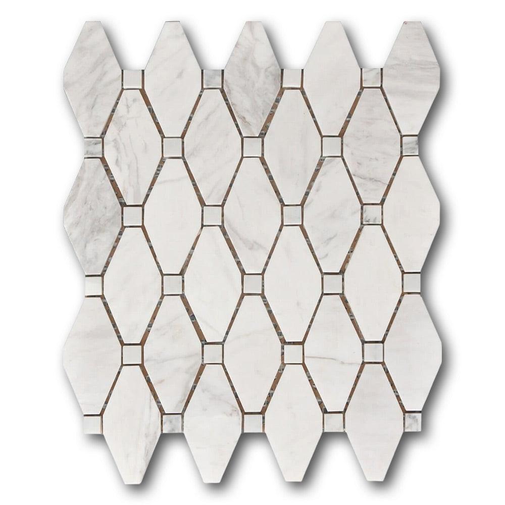 Mineralis Large Rhombus Polished Stone & Glass Mosaic Tile Mineralis Large Rhombus Polished Stone & Glass Mosaic Tile - American Tile Depot