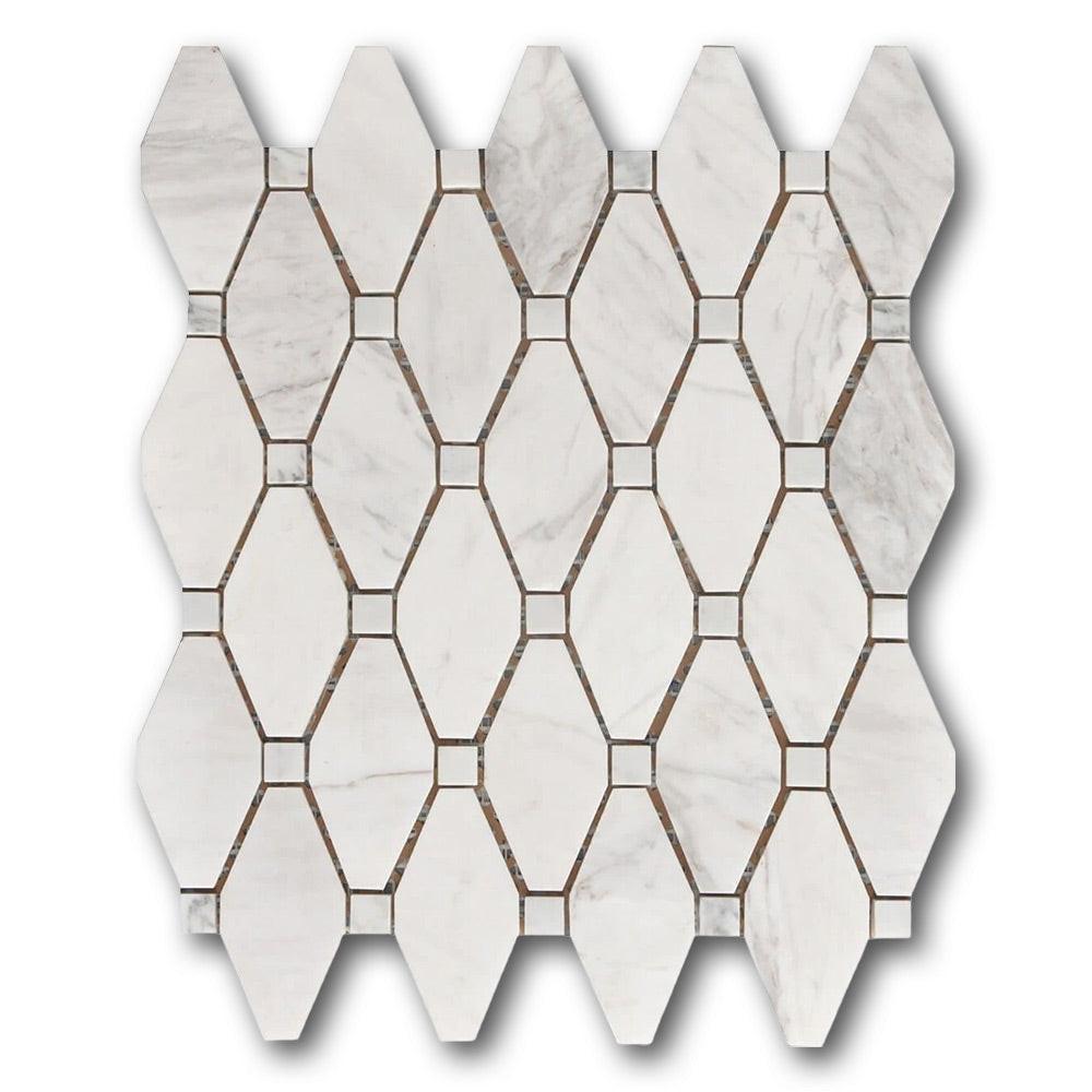 Mineralis Large Rhombus Polished Stone & Glass Mosaic Tile Mineralis Large Rhombus Polished Stone & Glass Mosaic Tile - American Tile Depot