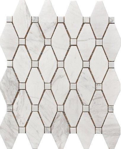 Mineralis Large Rhombus Polished Stone & Glass Mosaic Tile Mineralis Large Rhombus Polished Stone & Glass Mosaic Tile - American Tile Depot