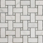 Mineralis Marble Polished Basketweave Stone & Glass Mosaic Tile Mineralis Marble Polished Basketweave Stone & Glass Mosaic Tile - American Tile Depot