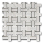 Mineralis Marble Polished Basketweave Stone & Glass Mosaic Tile Mineralis Marble Polished Basketweave Stone & Glass Mosaic Tile - American Tile Depot