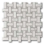 Mineralis Marble Polished Basketweave Stone & Glass Mosaic Tile Mineralis Marble Polished Basketweave Stone & Glass Mosaic Tile - American Tile Depot