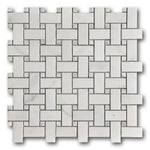 Mineralis Marble Polished Basketweave Stone & Glass Mosaic Tile Mineralis Marble Polished Basketweave Stone & Glass Mosaic Tile - American Tile Depot