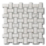 Mineralis Marble Polished Basketweave Stone & Glass Mosaic Tile Mineralis Marble Polished Basketweave Stone & Glass Mosaic Tile - American Tile Depot