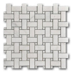 Mineralis Marble Polished Basketweave Stone & Glass Mosaic Tile Mineralis Marble Polished Basketweave Stone & Glass Mosaic Tile - American Tile Depot