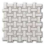 Mineralis Marble Polished Basketweave Stone & Glass Mosaic Tile Mineralis Marble Polished Basketweave Stone & Glass Mosaic Tile - American Tile Depot