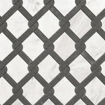 Mineralis Medallion Black & White Polished Fence Stone & Glass Mosaic Tile Mineralis Medallion Black & White Polished Fence Stone & Glass Mosaic Tile - American Tile Depot