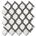 Mineralis Medallion Black & White Polished Fence Stone & Glass Mosaic Tile Mineralis Medallion Black & White Polished Fence Stone & Glass Mosaic Tile - American Tile Depot