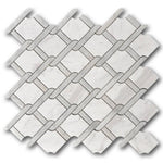Mineralis Medallion Gray Polished Fence Stone & Glass Mosaic Tile Mineralis Medallion Gray Polished Fence Stone & Glass Mosaic Tile - American Tile Depot