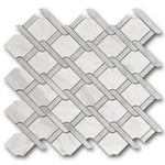 Mineralis Medallion Gray Polished Fence Stone & Glass Mosaic Tile Mineralis Medallion Gray Polished Fence Stone & Glass Mosaic Tile - American Tile Depot