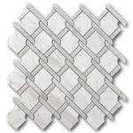 Mineralis Medallion Gray Polished Fence Stone & Glass Mosaic Tile Mineralis Medallion Gray Polished Fence Stone & Glass Mosaic Tile - American Tile Depot