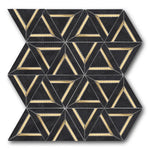 Mineralis Nero Marquina Metal Polished Geometric Stone & Glass Mosaic Tile Mineralis Nero Marquina Metal Polished Geometric Stone & Glass Mosaic Tile - American Tile Depot