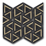 Mineralis Nero Marquina Metal Polished Geometric Stone & Glass Mosaic Tile Mineralis Nero Marquina Metal Polished Geometric Stone & Glass Mosaic Tile - American Tile Depot