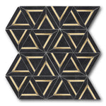 Mineralis Nero Marquina Metal Polished Geometric Stone & Glass Mosaic Tile Mineralis Nero Marquina Metal Polished Geometric Stone & Glass Mosaic Tile - American Tile Depot