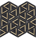 Mineralis Nero Marquina Metal Polished Geometric Stone & Glass Mosaic Tile Mineralis Nero Marquina Metal Polished Geometric Stone & Glass Mosaic Tile - American Tile Depot