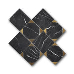 Mineralis Nero Marquina Polished Square Stone & Glass Mosaic Tile Mineralis Nero Marquina Polished Square Stone & Glass Mosaic Tile - American Tile Depot