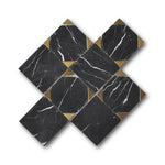 Mineralis Nero Marquina Polished Square Stone & Glass Mosaic Tile Mineralis Nero Marquina Polished Square Stone & Glass Mosaic Tile - American Tile Depot