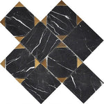 Mineralis Nero Marquina Polished Square Stone & Glass Mosaic Tile Mineralis Nero Marquina Polished Square Stone & Glass Mosaic Tile - American Tile Depot