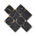 Mineralis Nero Marquina Polished Square Stone & Glass Mosaic Tile Mineralis Nero Marquina Polished Square Stone & Glass Mosaic Tile - American Tile Depot