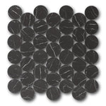 Mineralis Nero Marrquina Matte Penny Stone & Glass Mosaic Tile Mineralis Nero Marrquina Matte Penny Stone & Glass Mosaic Tile - American Tile Depot