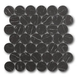 Mineralis Nero Marrquina Matte Penny Stone & Glass Mosaic Tile Mineralis Nero Marrquina Matte Penny Stone & Glass Mosaic Tile - American Tile Depot