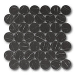 Mineralis Nero Marrquina Matte Penny Stone & Glass Mosaic Tile Mineralis Nero Marrquina Matte Penny Stone & Glass Mosaic Tile - American Tile Depot