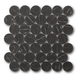 Mineralis Nero Marrquina Matte Penny Stone & Glass Mosaic Tile Mineralis Nero Marrquina Matte Penny Stone & Glass Mosaic Tile - American Tile Depot