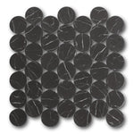 Mineralis Nero Marrquina Matte Penny Stone & Glass Mosaic Tile Mineralis Nero Marrquina Matte Penny Stone & Glass Mosaic Tile - American Tile Depot