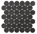 Mineralis Nero Marrquina Matte Penny Stone & Glass Mosaic Tile Mineralis Nero Marrquina Matte Penny Stone & Glass Mosaic Tile - American Tile Depot