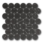 Mineralis Nero Marrquina Matte Penny Stone & Glass Mosaic Tile Mineralis Nero Marrquina Matte Penny Stone & Glass Mosaic Tile - American Tile Depot