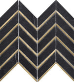 Mineralis Nero Metal Polished Chevron Stone & Glass Mosaic Tile Mineralis Nero Metal Polished Chevron Stone & Glass Mosaic Tile - American Tile Depot