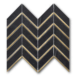 Mineralis Nero Metal Polished Chevron Stone & Glass Mosaic Tile Mineralis Nero Metal Polished Chevron Stone & Glass Mosaic Tile - American Tile Depot