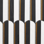 Mineralis Oval Nero Marquina & Thassos Polished Fence Stone & Glass Mosaic Tile Mineralis Oval Nero Marquina & Thassos Polished Fence Stone & Glass Mosaic Tile - American Tile Depot