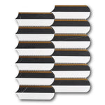 Mineralis Oval Nero Marquina & Thassos Polished Fence Stone & Glass Mosaic Tile Mineralis Oval Nero Marquina & Thassos Polished Fence Stone & Glass Mosaic Tile - American Tile Depot