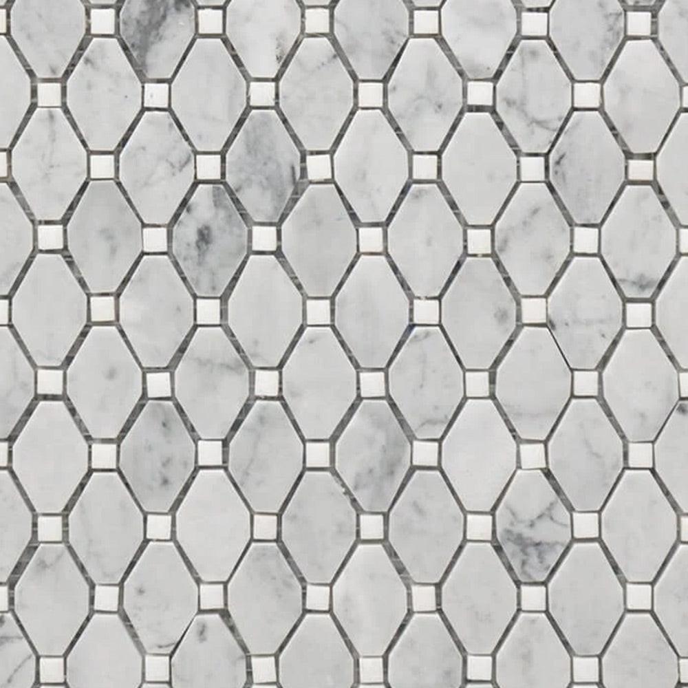 Mineralis Small Rhombus Polished Stone & Glass Mosaic Tile Mineralis Small Rhombus Polished Stone & Glass Mosaic Tile - American Tile Depot