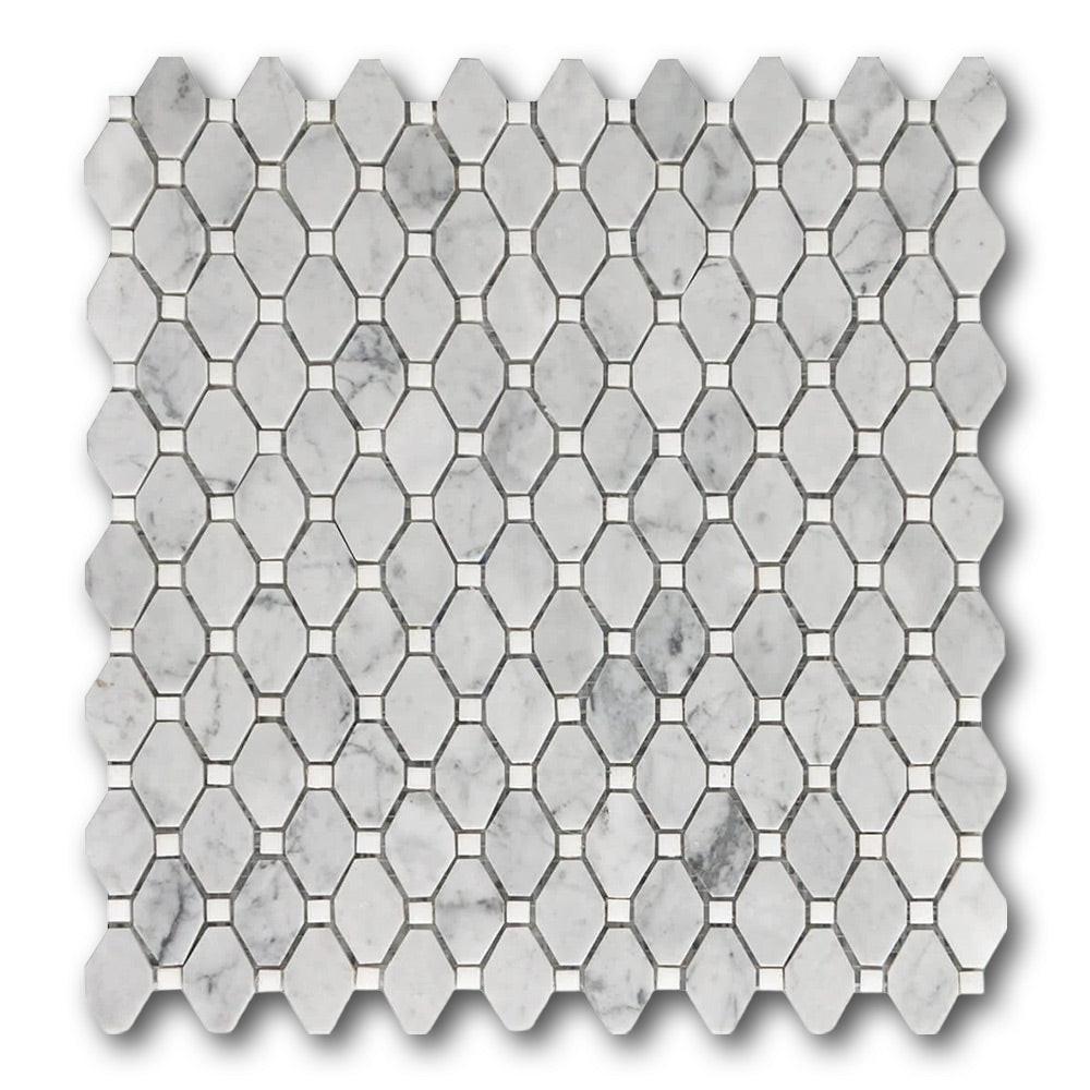 Mineralis Small Rhombus Polished Stone & Glass Mosaic Tile Mineralis Small Rhombus Polished Stone & Glass Mosaic Tile - American Tile Depot