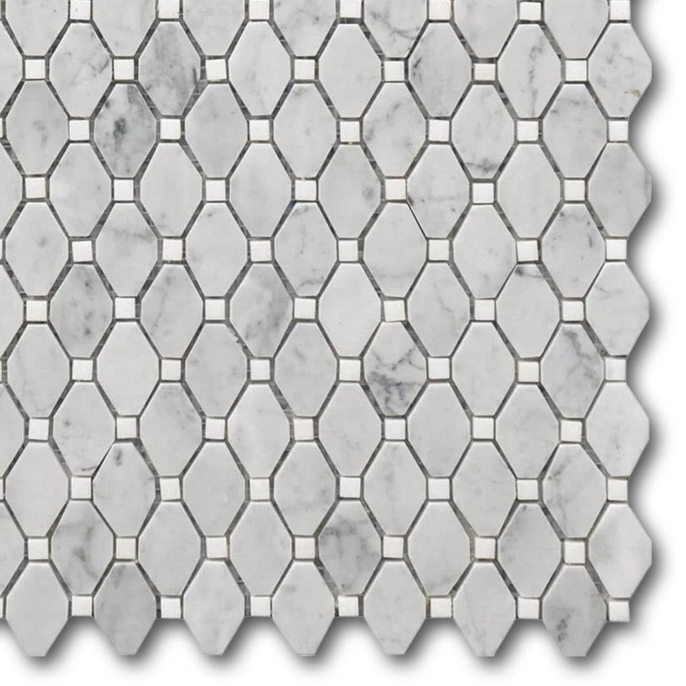 Mineralis Small Rhombus Polished Stone & Glass Mosaic Tile Mineralis Small Rhombus Polished Stone & Glass Mosaic Tile - American Tile Depot