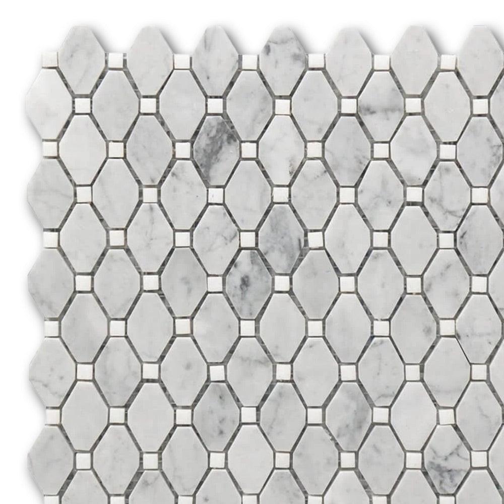 Mineralis Small Rhombus Polished Stone & Glass Mosaic Tile Mineralis Small Rhombus Polished Stone & Glass Mosaic Tile - American Tile Depot