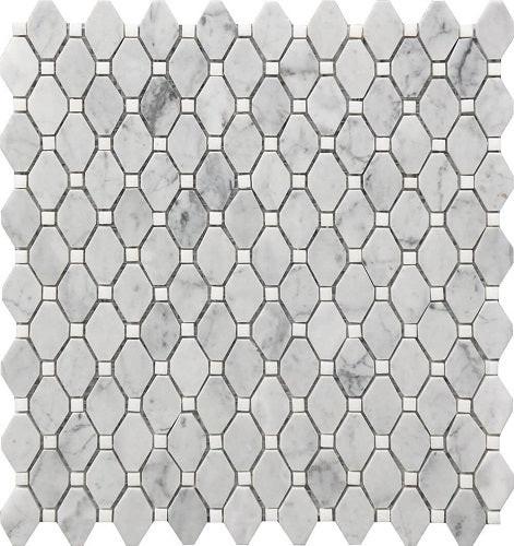 Mineralis Small Rhombus Polished Stone & Glass Mosaic Tile Mineralis Small Rhombus Polished Stone & Glass Mosaic Tile - American Tile Depot