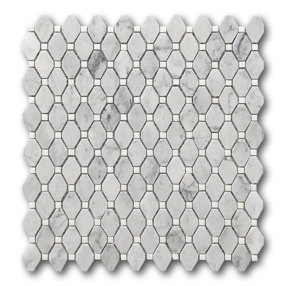 Mineralis Small Rhombus Polished Stone & Glass Mosaic Tile Mineralis Small Rhombus Polished Stone & Glass Mosaic Tile - American Tile Depot