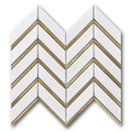 White & Gold Chevron Polished