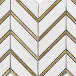 Mineralis Thassos Metal Polished Chevron Stone & Glass Mosaic Tile Mineralis Thassos Metal Polished Chevron Stone & Glass Mosaic Tile - American Tile Depot