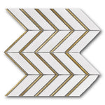 Mineralis Thassos Metal Polished Chevron Stone & Glass Mosaic Tile Mineralis Thassos Metal Polished Chevron Stone & Glass Mosaic Tile - American Tile Depot
