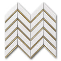 White & Gold Chevron Polished